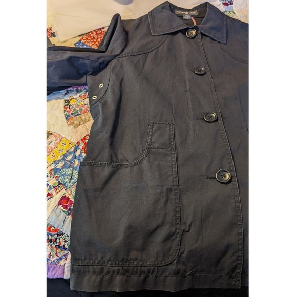 Banana Republic Navy Cotton Button Front Missing Belt Jacket Womens Size XL - Picture 6 of 12